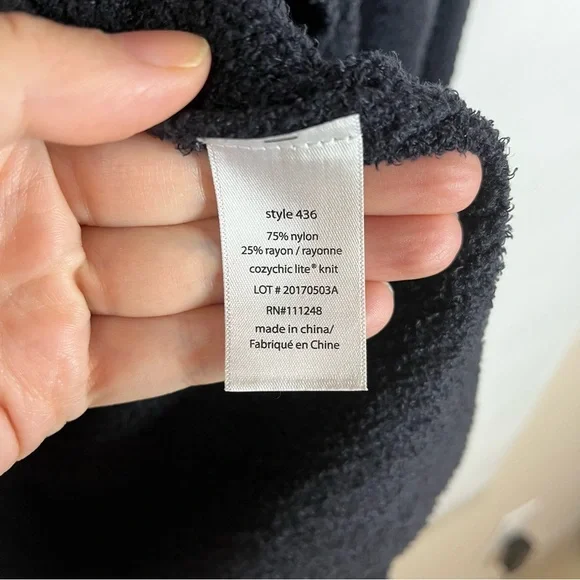 Barefoot Dreams Cozychic Lite Calypso Wrap Ombre Cardigan SZ S / M Grey Black - Picture 8 of 10